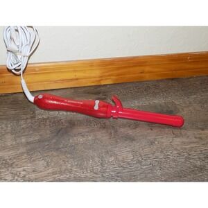 Beachwaver B1 Rotating Curling Iron Women Red Glitter Excellent 1in Barrel